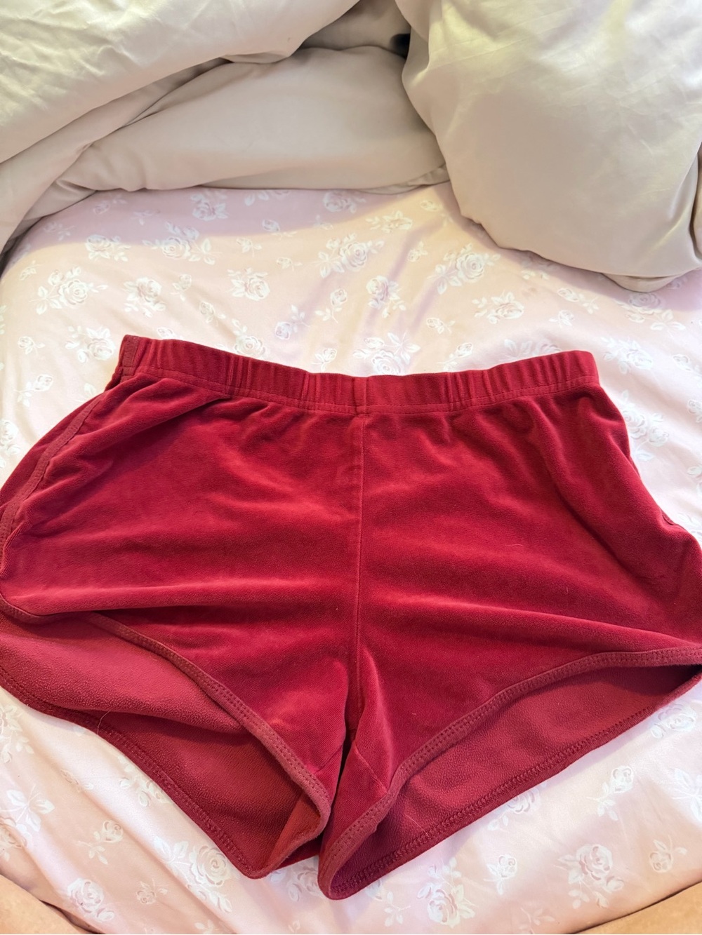 Hollister Red Velour Athletic Shorts
